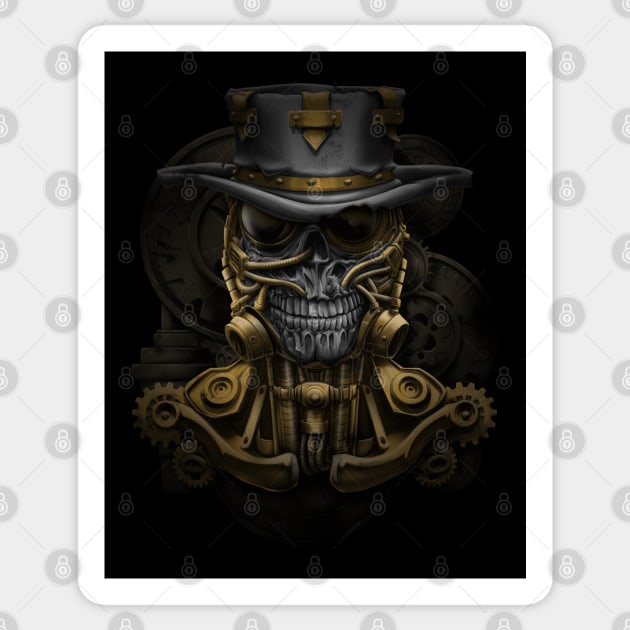 steampunk skull Sticker by Chack Loon